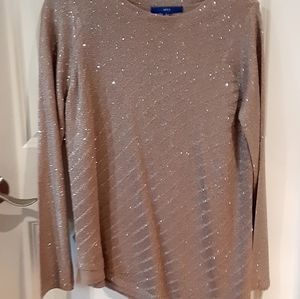 New Apt 9 Taupe Sequin Sweater with taupe silk